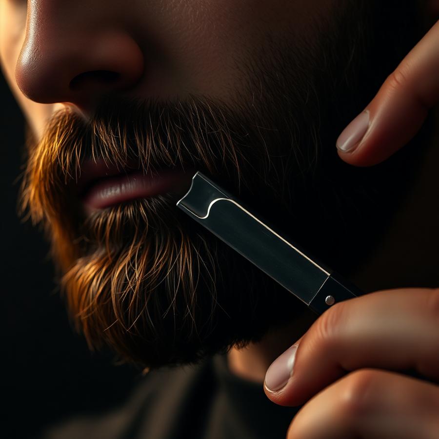 Skjeggtrim med barberkniv
